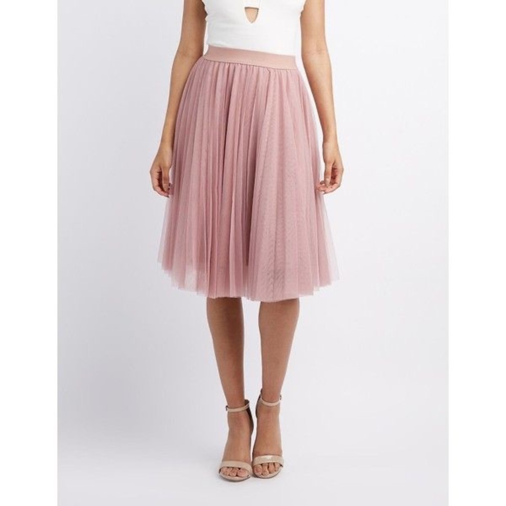 Charlotte Russe Mauve Tulle Midi Skirt